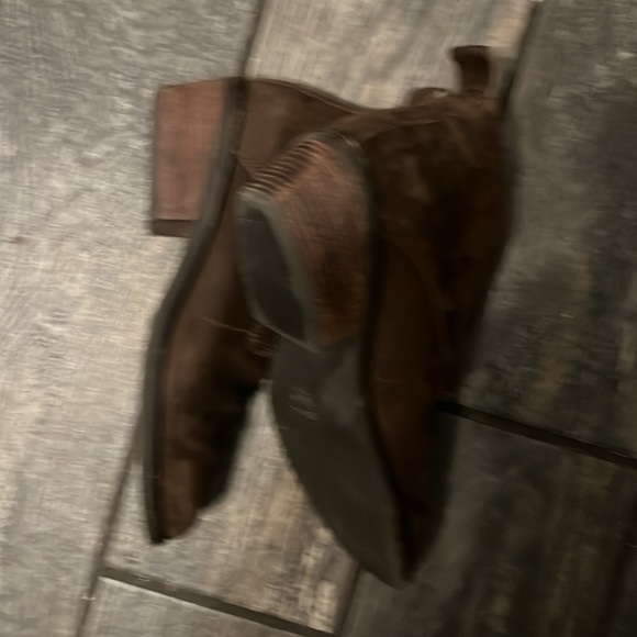 Eileen Fisher  Soul Bootie Brown Nubuck Leather Pull On Ankle Boots - Picture 3 of 4